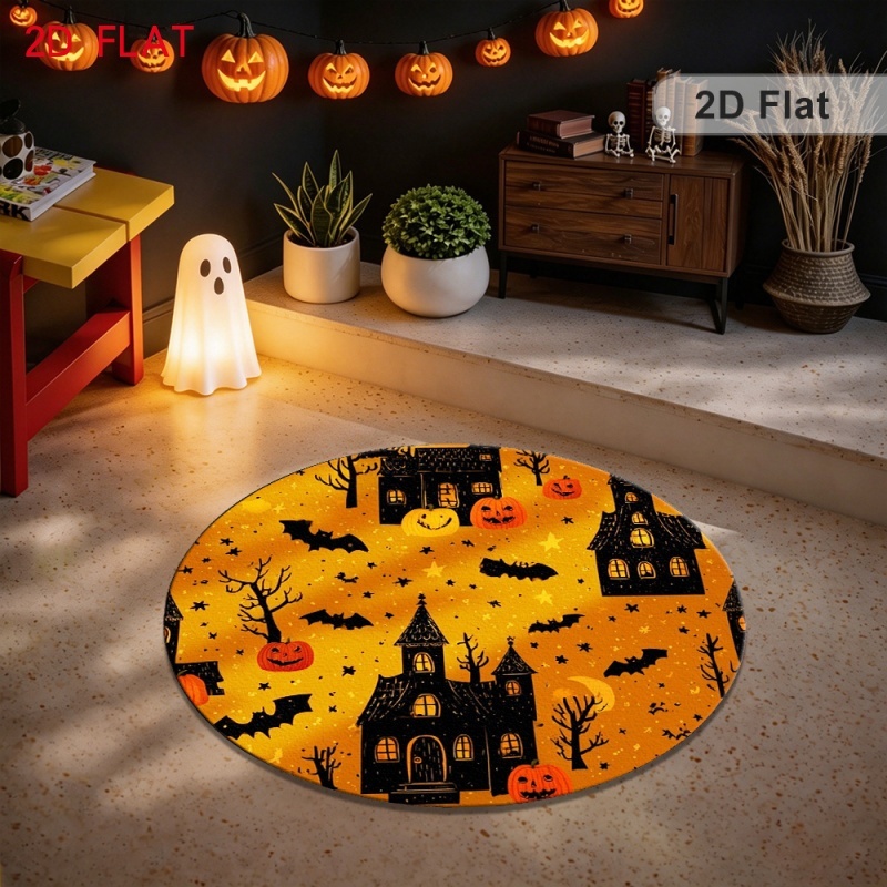 Wholesale Commercial Printing - Halloween Haunted House Pumpkin Bat Round