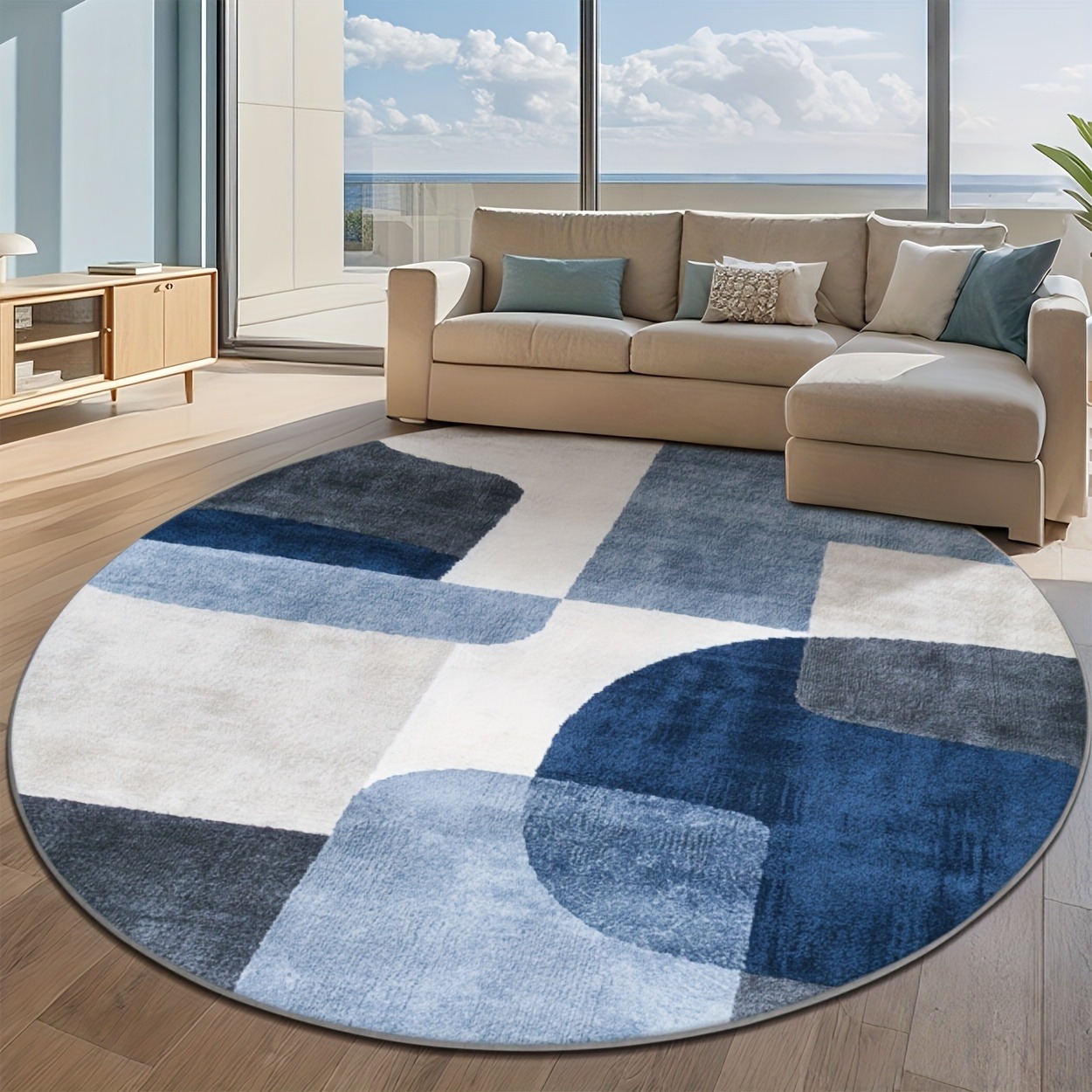 Minimalist Blue Beige Curve Ar - Wholesale Commercial Printing review and price