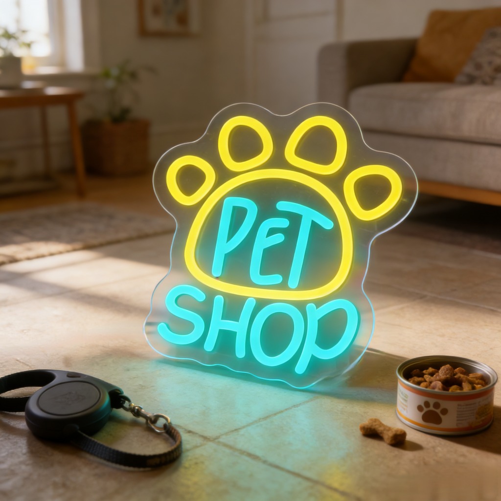 Pet Shop Neon Sign LED Wall Ar - Commercial Window Printing review and price